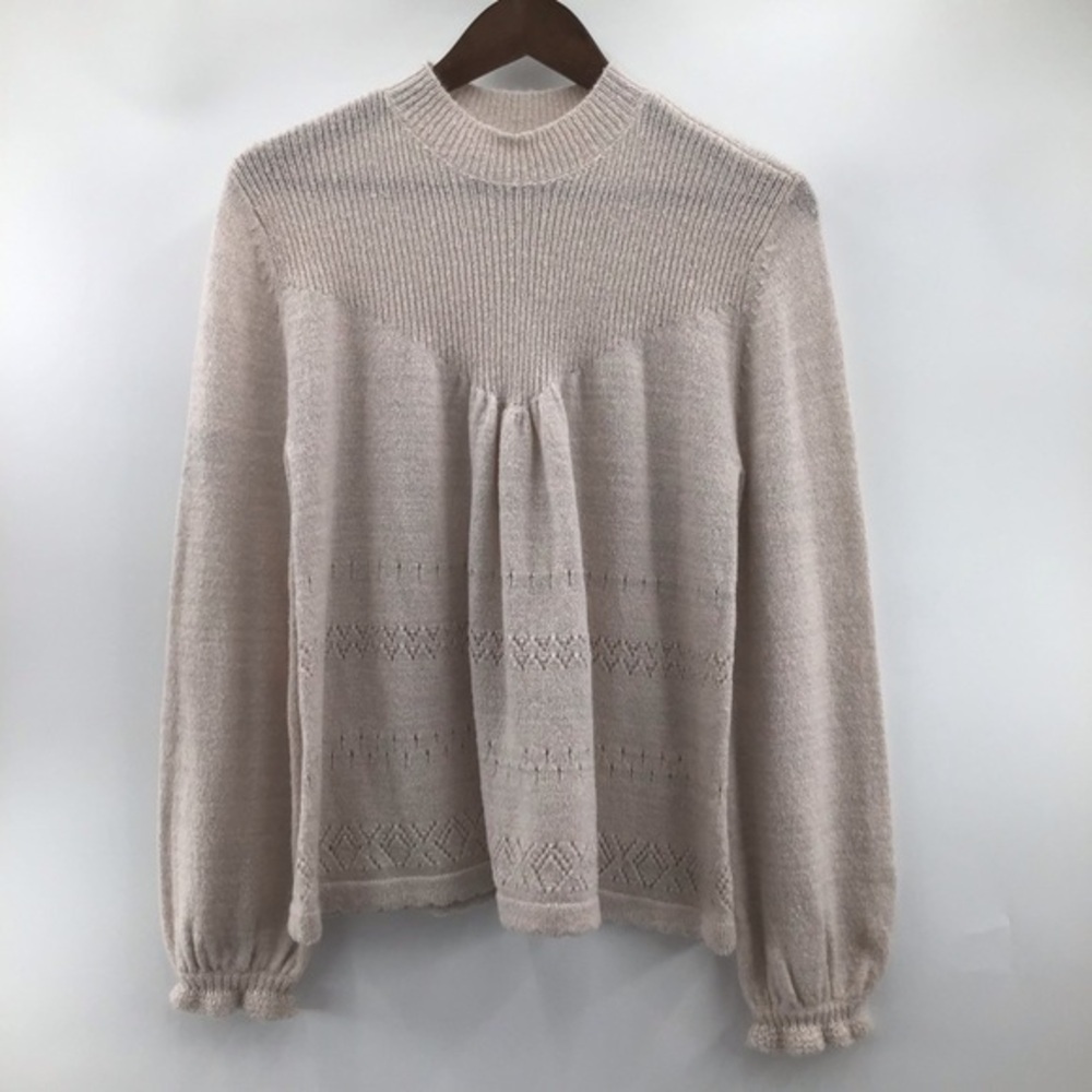 LC Lauren Conrad Soft Beige Sweater with Balloon Sleeves